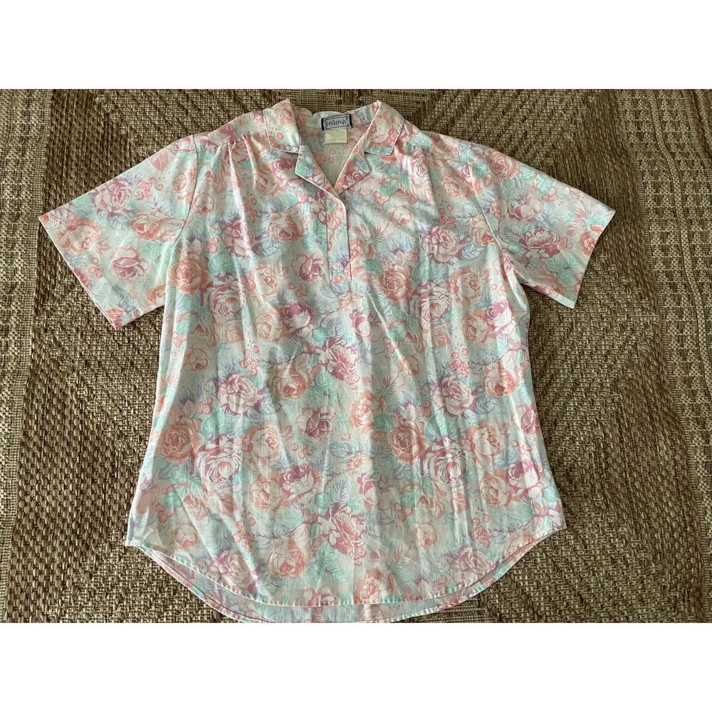 VTG. BonWorth Blouse SZ 14 floral pattern Cottagecore